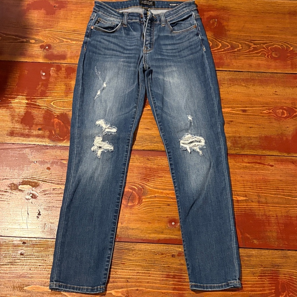 Judy Blue Women's Slim Jeans - Distressed Blue